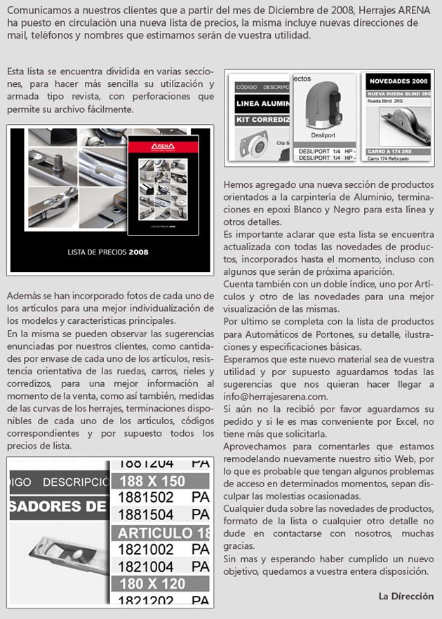 InfoArena n°15 - Nueva lista de precios 2008