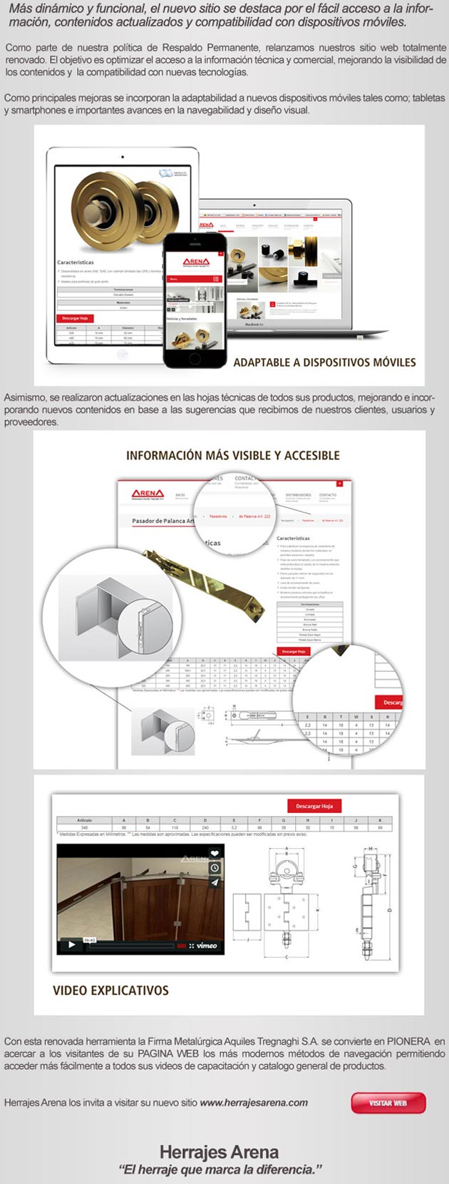 InfoArena n24 - Herrajes Arena renueva su sitio web.