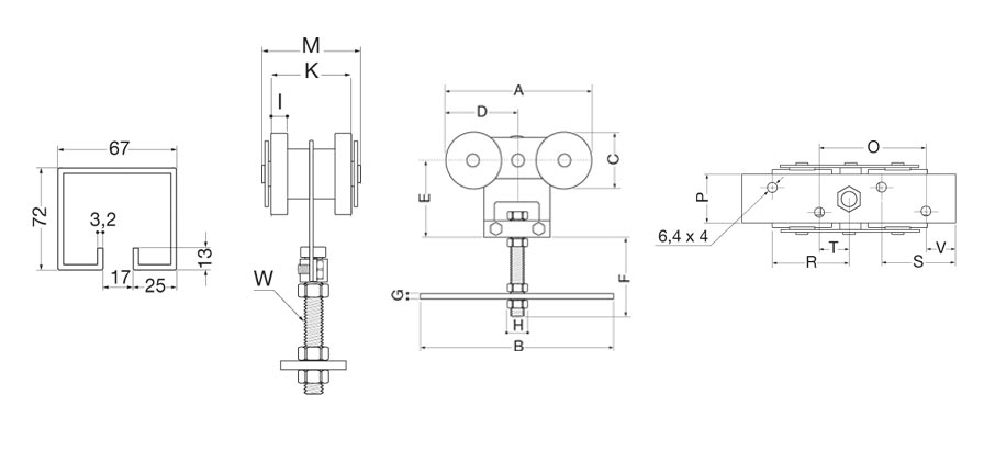 Carro 4 Ruedas - Portones Industriales