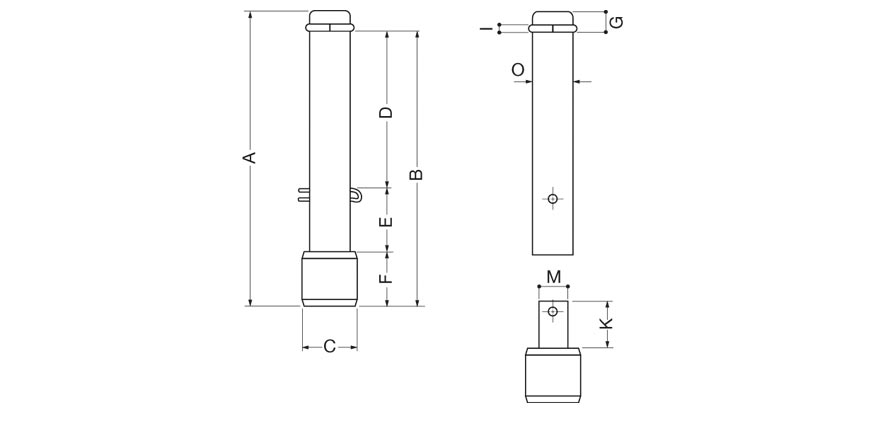 Perno Rollete Desmontable para Portones Corredizos Curvos