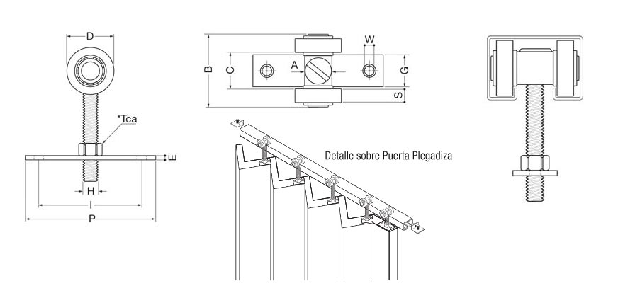 Carro 2 Ruedas - Puertas Plegadizas y Placares